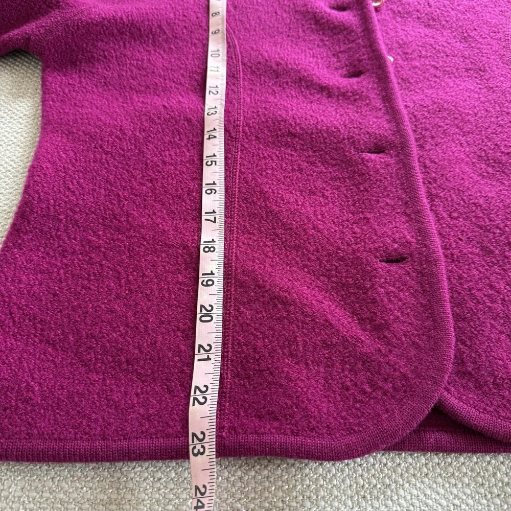Pendleton Cardigan Size L Magenta Sweater Pure Virgin Wool Made In Hong Kong - Picture 12 of 12